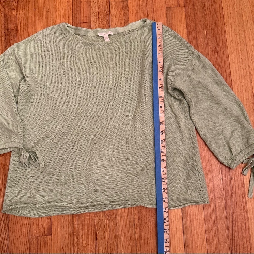 Eileen Fisher Sweater Organic Linen Tie-Cuff Light Green Women’s Sz XS # - Picture 9 of 12